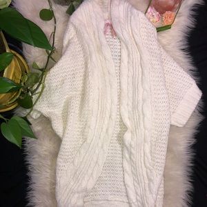 White knitted cardigan